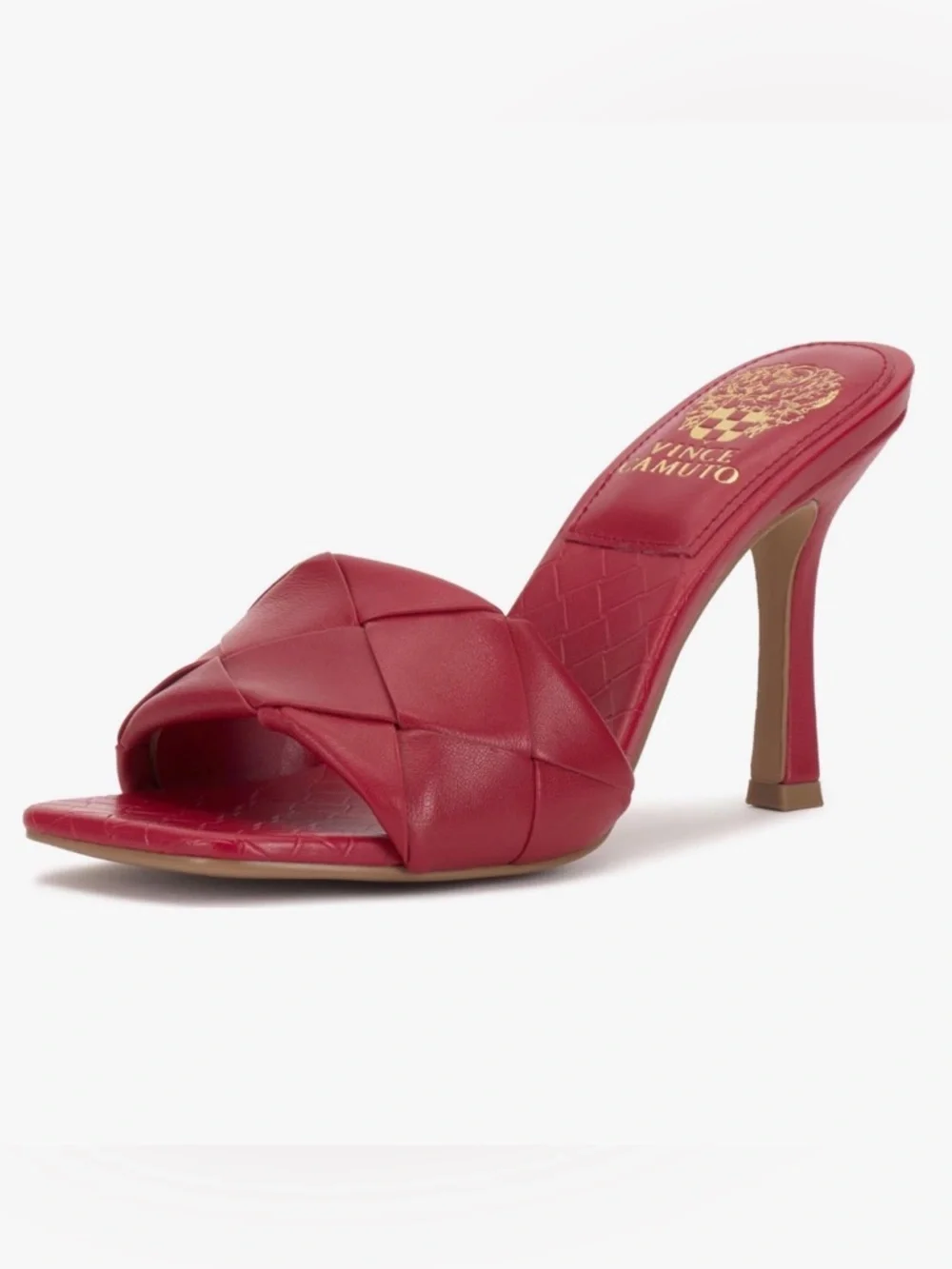 Vince Camuto NWOT Brelanie Braided Strap Sandal Red Mules Size 7 - Picture 4 of 11
